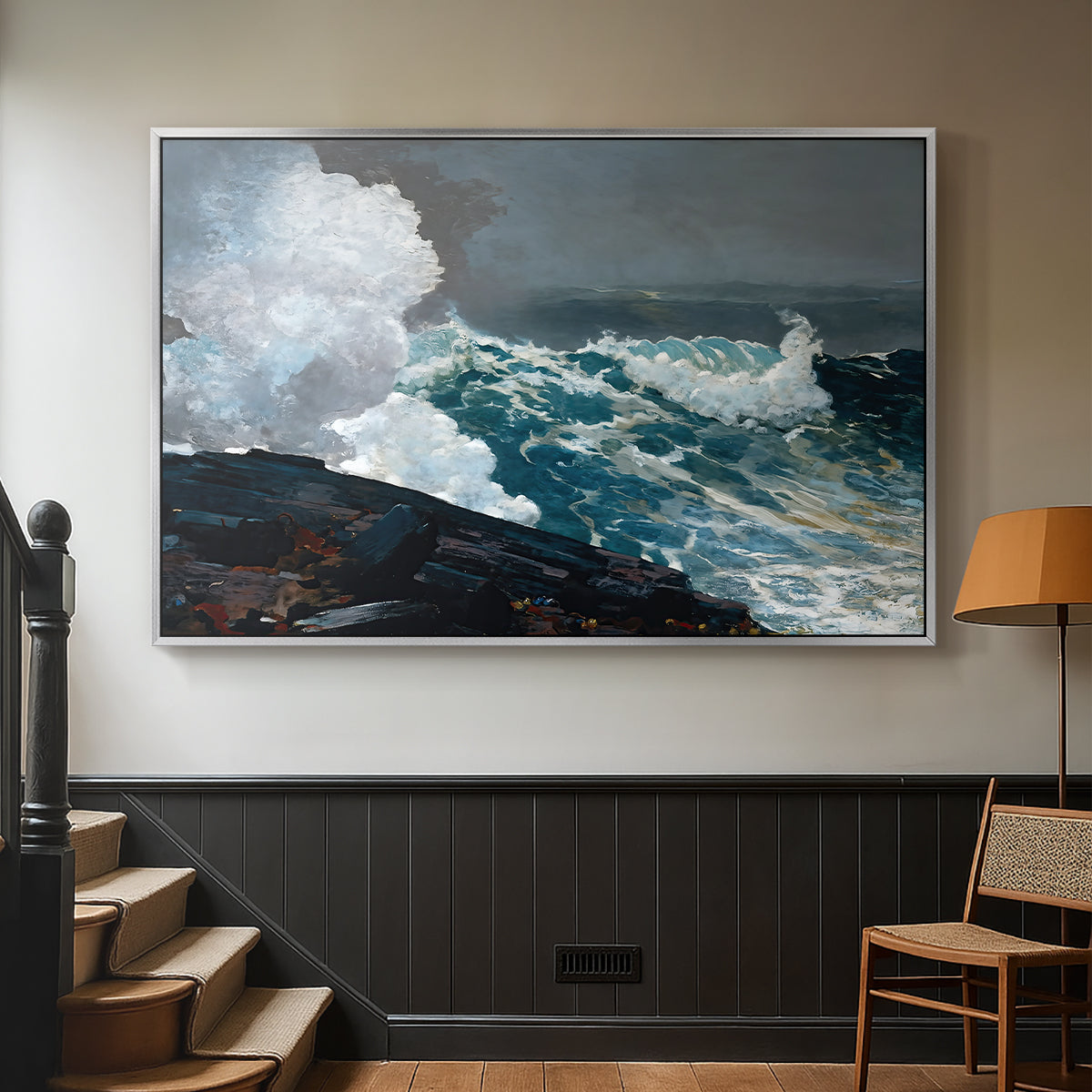 Northeaster, 1895 - Floater Framed Canvas Print