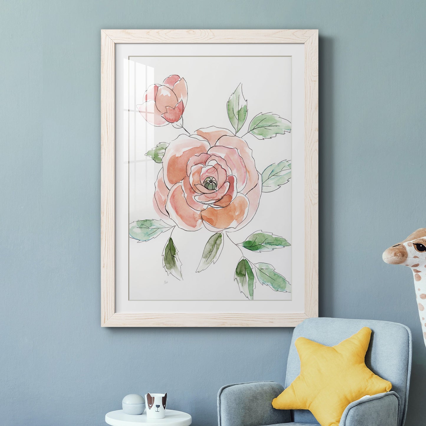 Rose Contour - Barnwood Framed Art Print