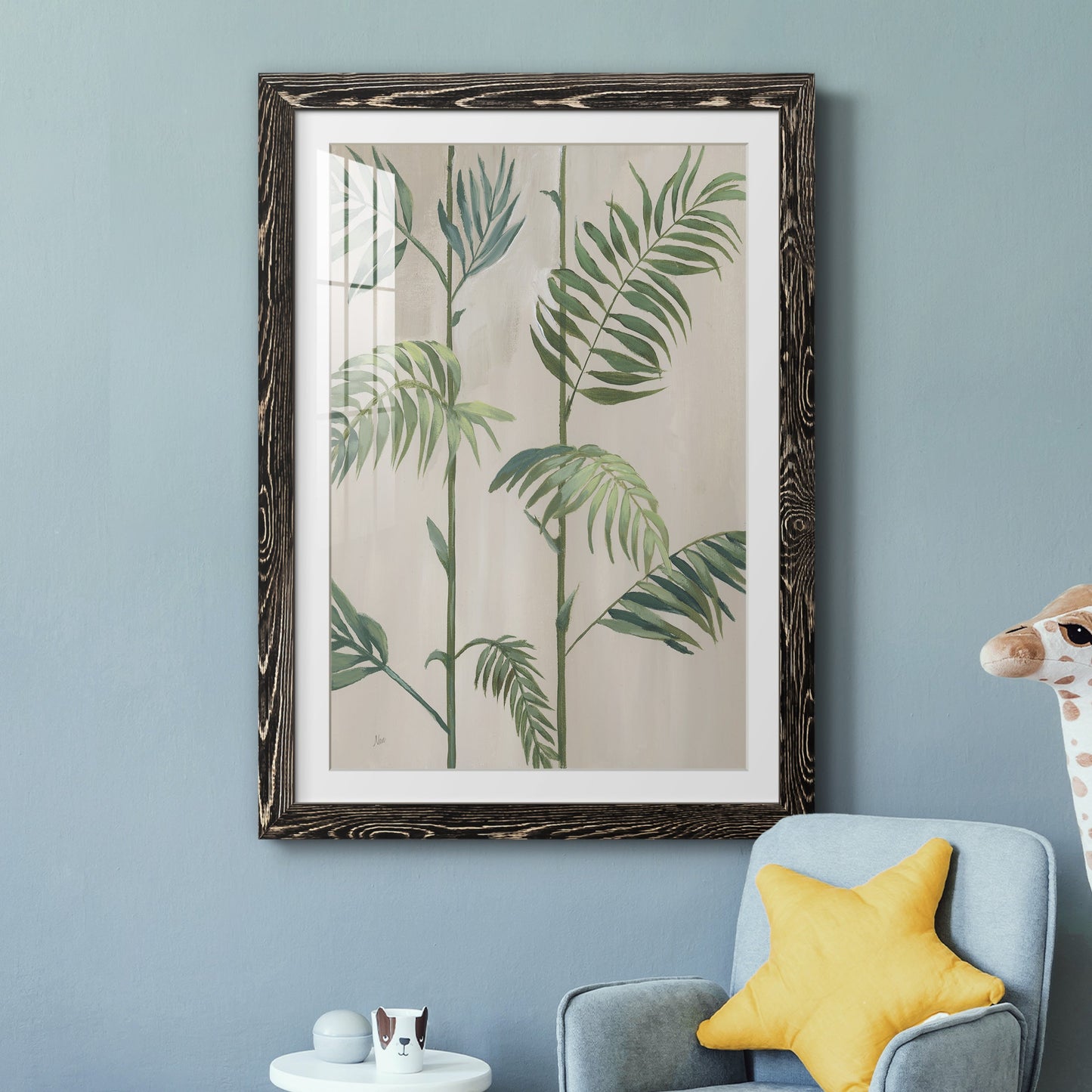 Modern Fronds I - Premium Framed Print - Distressed Barnwood Frame - Ready to Hang