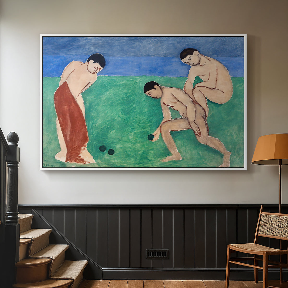 Game of Bowls, 1908 - Floater Framed Canvas Print