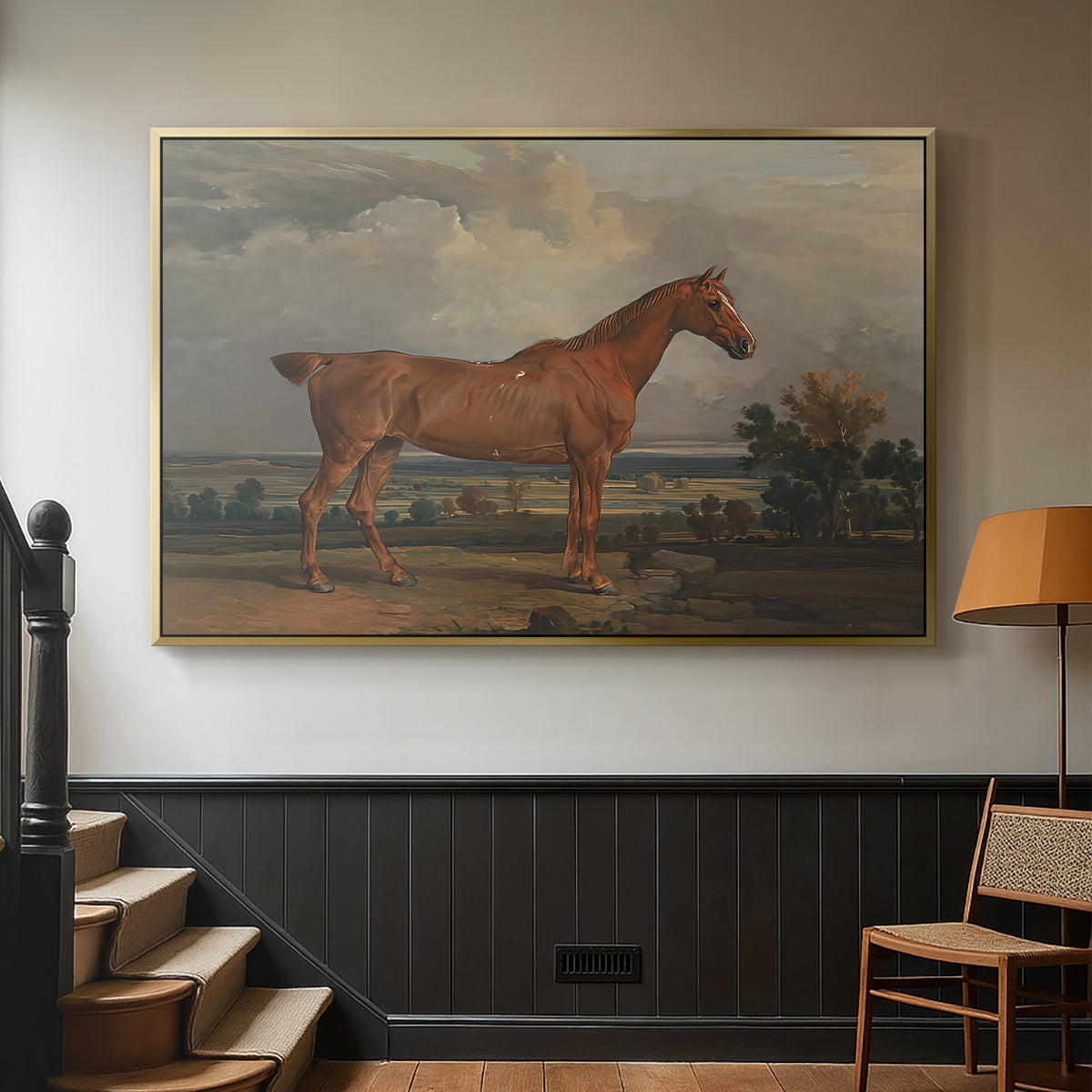 Hunter in a Landscape, 1810 - Floater Framed Canvas Print