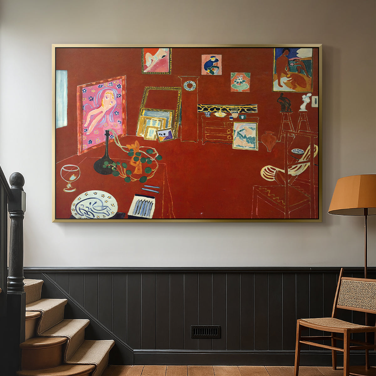 The Red Studio (L'Atelier Rouge), 1911 - Floater Framed Canvas Print