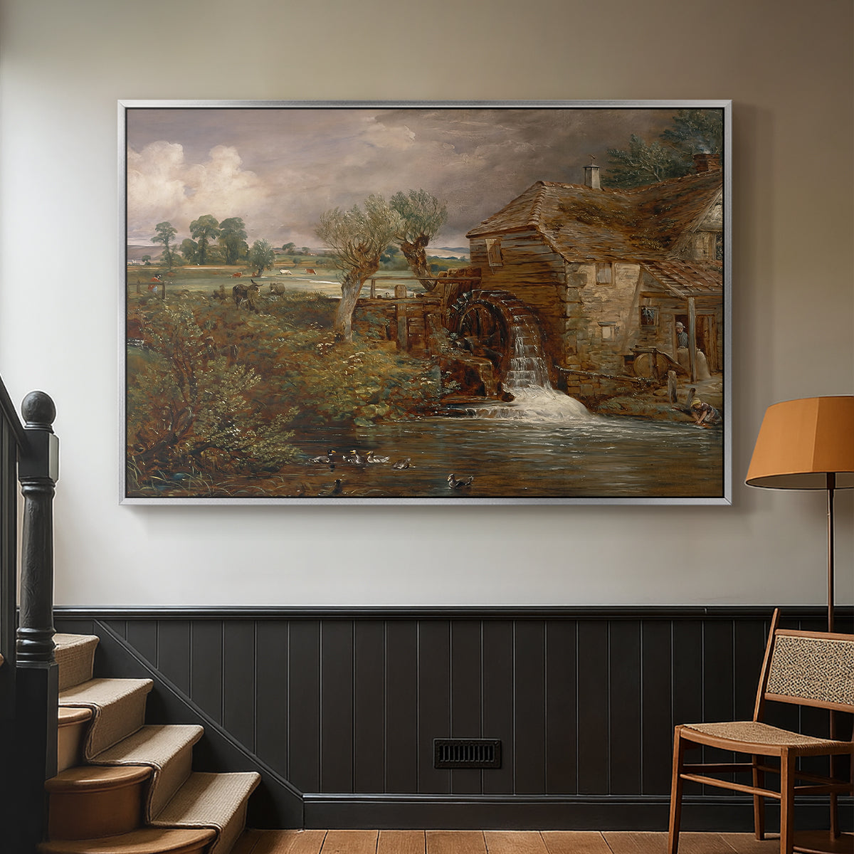 Parham Mill, Gillingham, 1826 - Floater Framed Canvas Print