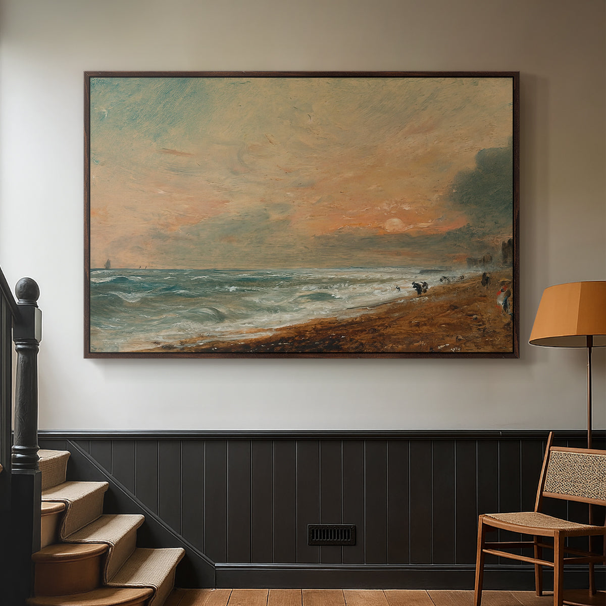 Hove Beach, c. 1824-1826 - Floater Framed Canvas Print