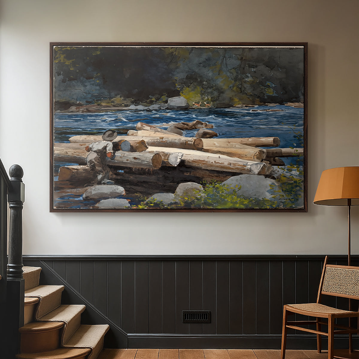 Hudson River, 1892 - Floater Framed Canvas Print