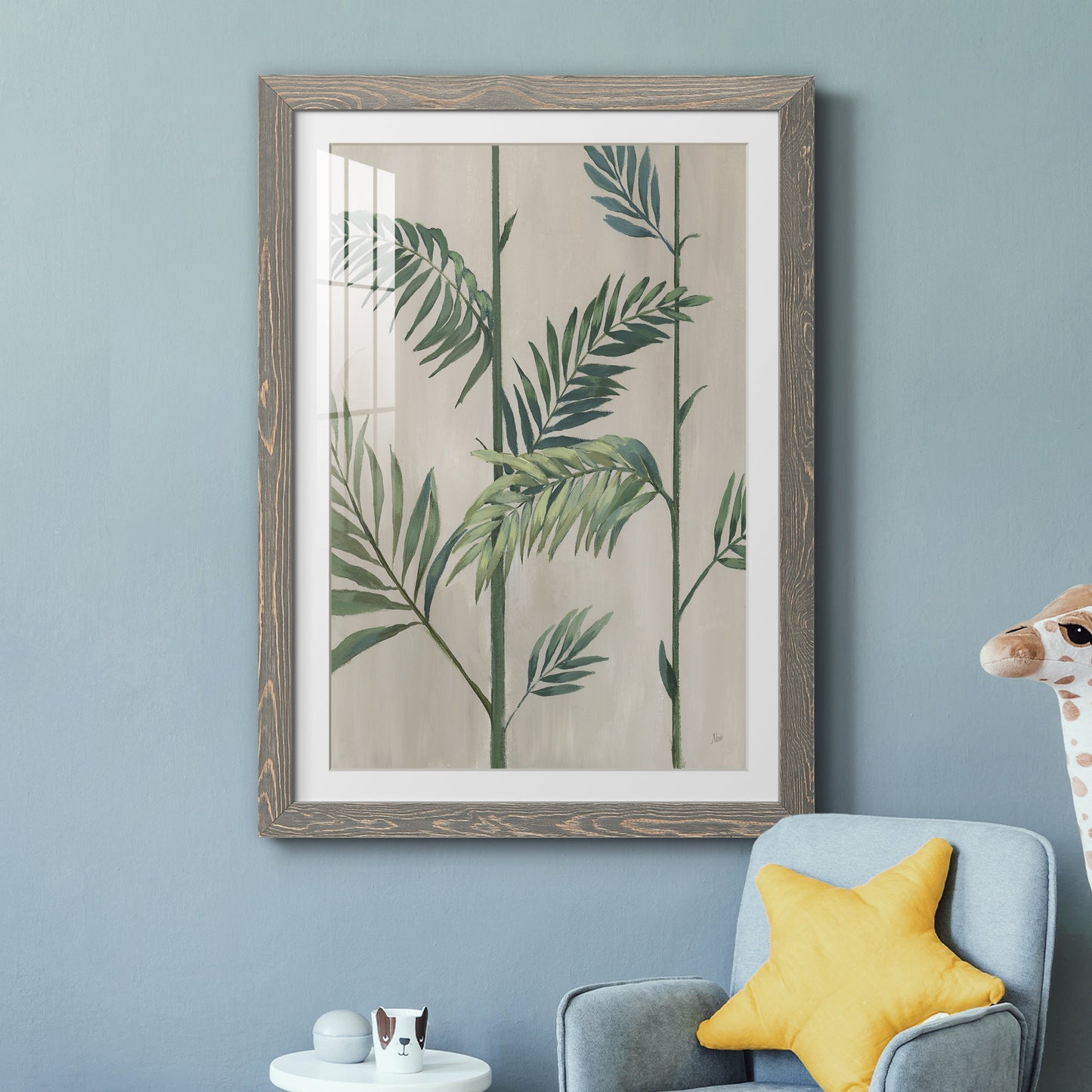 Modern Fronds II - Premium Framed Print - Distressed Barnwood Frame - Ready to Hang