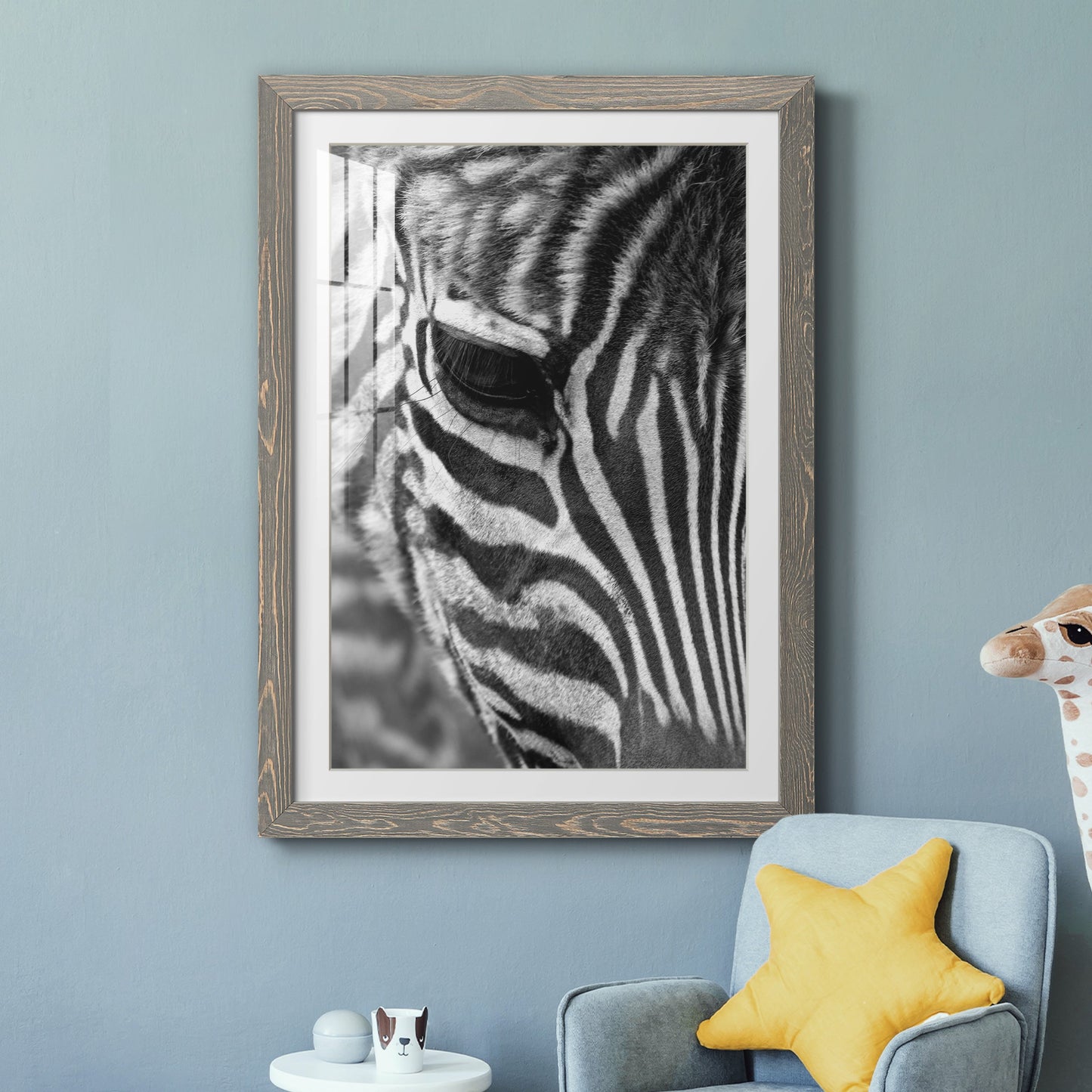 Zebra Colt - Premium Framed Print - Distressed Barnwood Frame - Ready to Hang