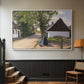 Danish Village Street with Woman and Milkman, 1880 - Floater Framed Canvas Print