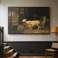 Sheep in a Stable, 1810 - Floater Framed Canvas Print
