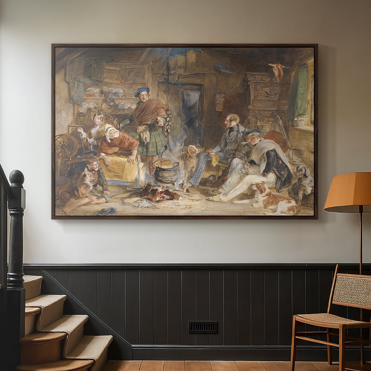 Highland Hospitality, 1832 - Floater Framed Canvas Print