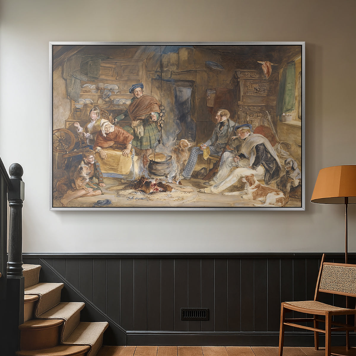 Highland Hospitality, 1832 - Floater Framed Canvas Print