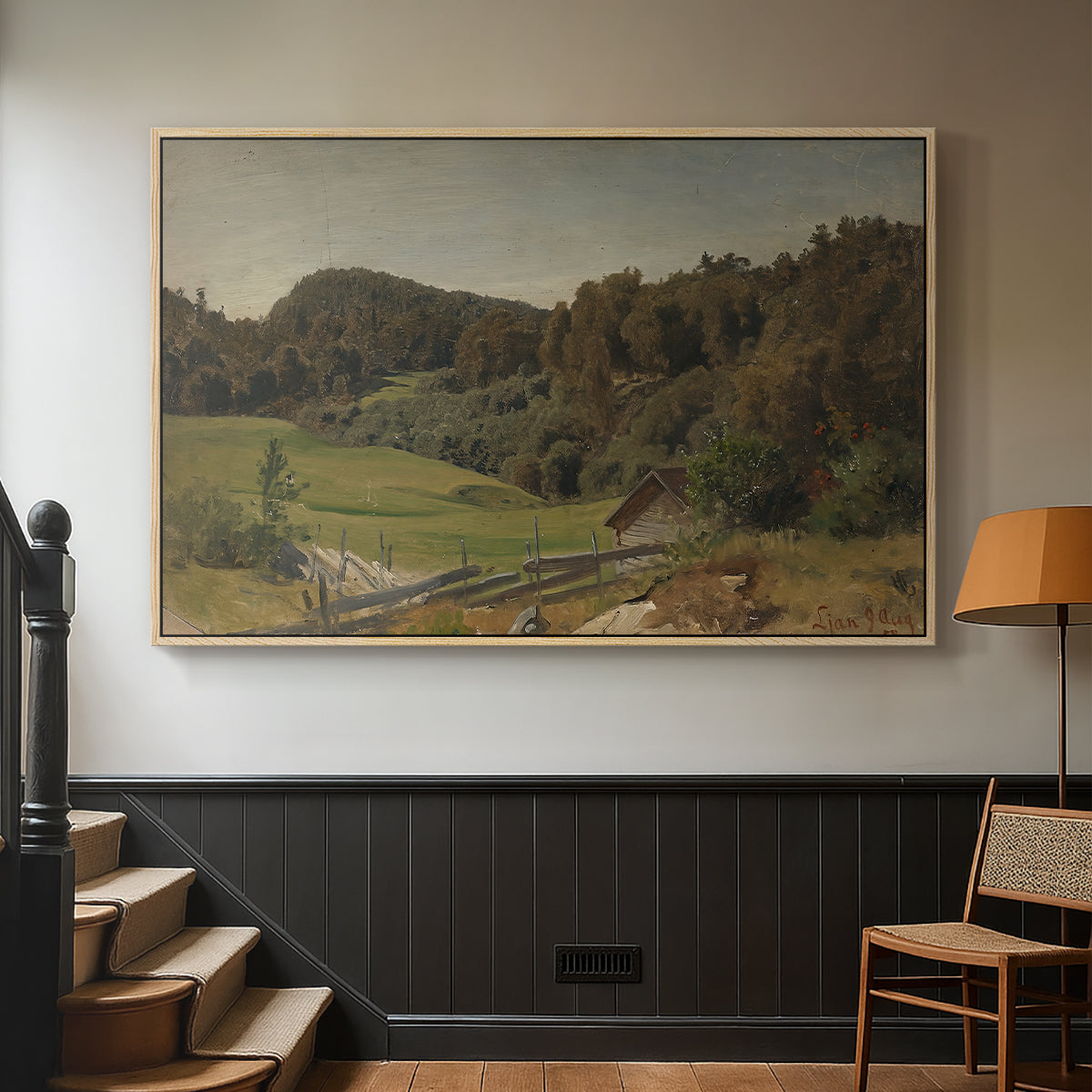 Landscape at Ljan, 1858 - Floater Framed Canvas Print