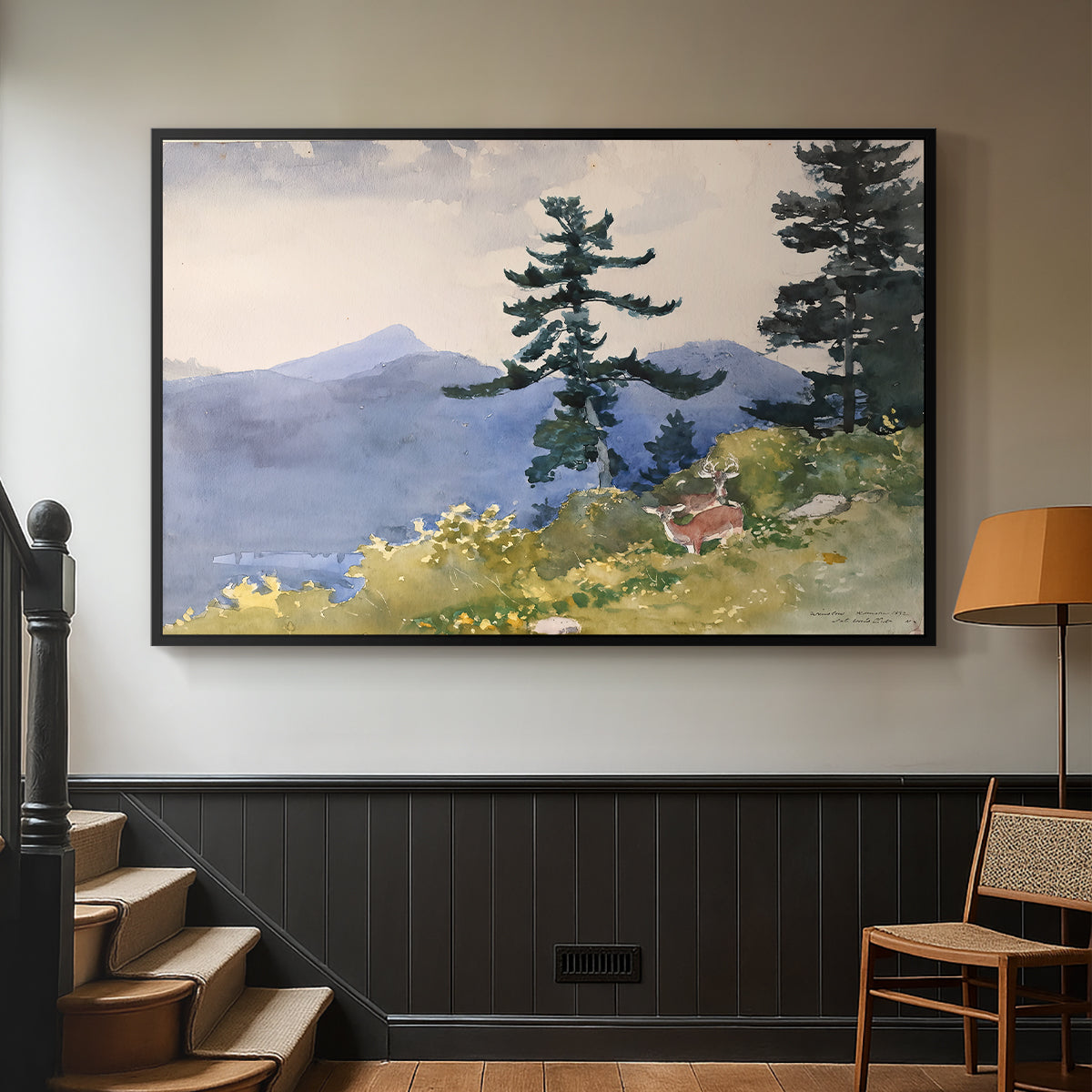 North Woods Club, Adirondacks, 1892 - Floater Framed Canvas Print