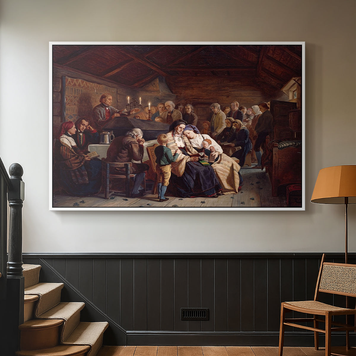 Funeral Feast, 1854 - Floater Framed Canvas Print