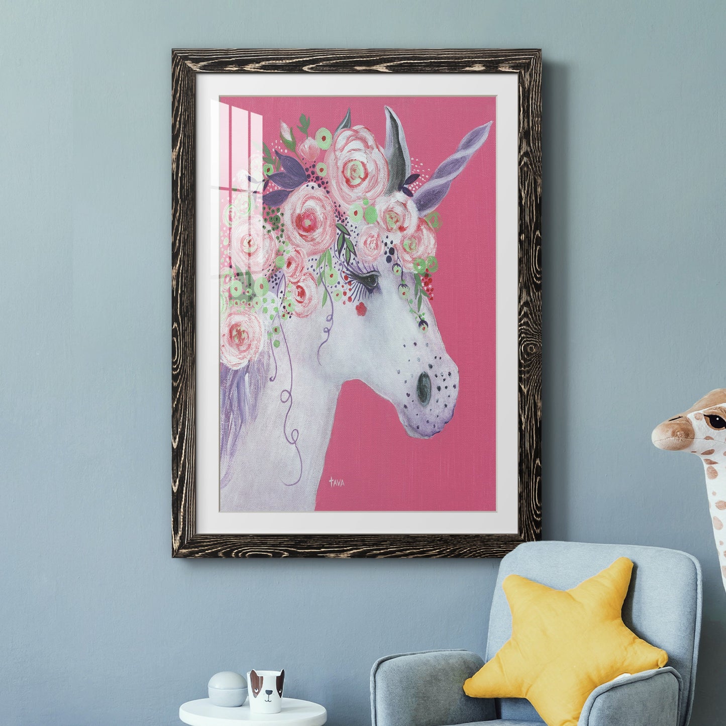 Unicorn II - Premium Framed Print - Distressed Barnwood Frame - Ready to Hang