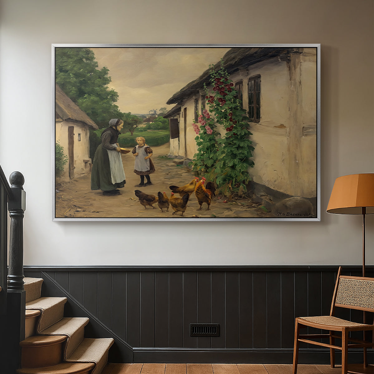Visit to Grandmother, 1914 - Floater Framed Canvas Print