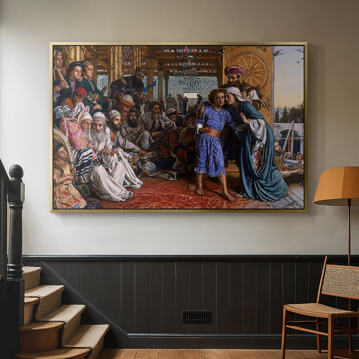The Finding of the Saviour in the Temple, 1854-1860 - Floater Framed Canvas Print
