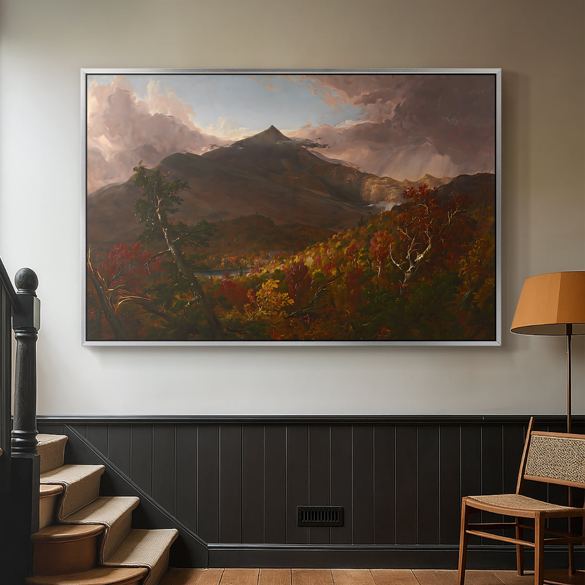 View of Schroon Mountain, Essex County, New York, After a Storm, 1838 - Floater Framed Canvas Print