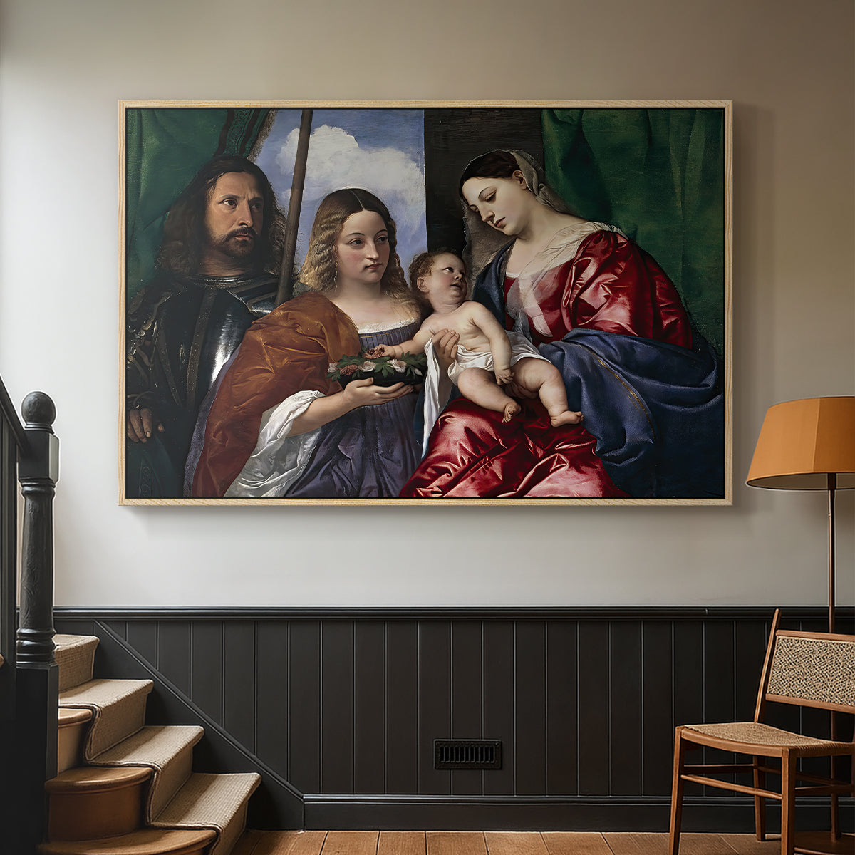 Madonna and Child with Saints Dorothy and George, c. 1516 - Floater Framed Canvas Print