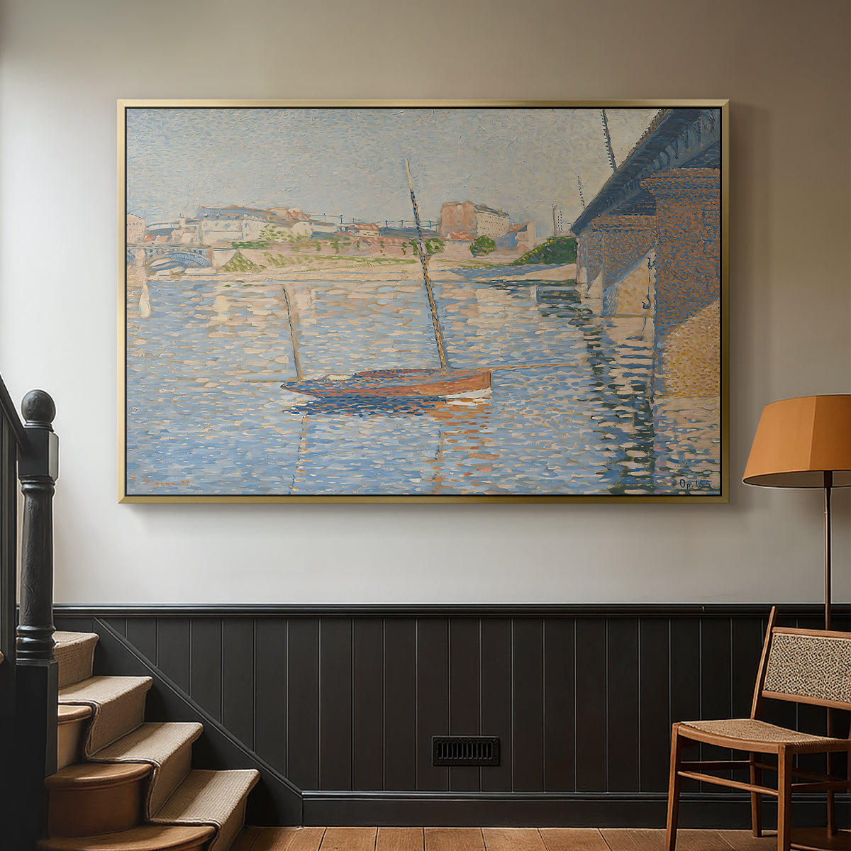 Le Clipper, Asnières, 1887 - Floater Framed Canvas Print
