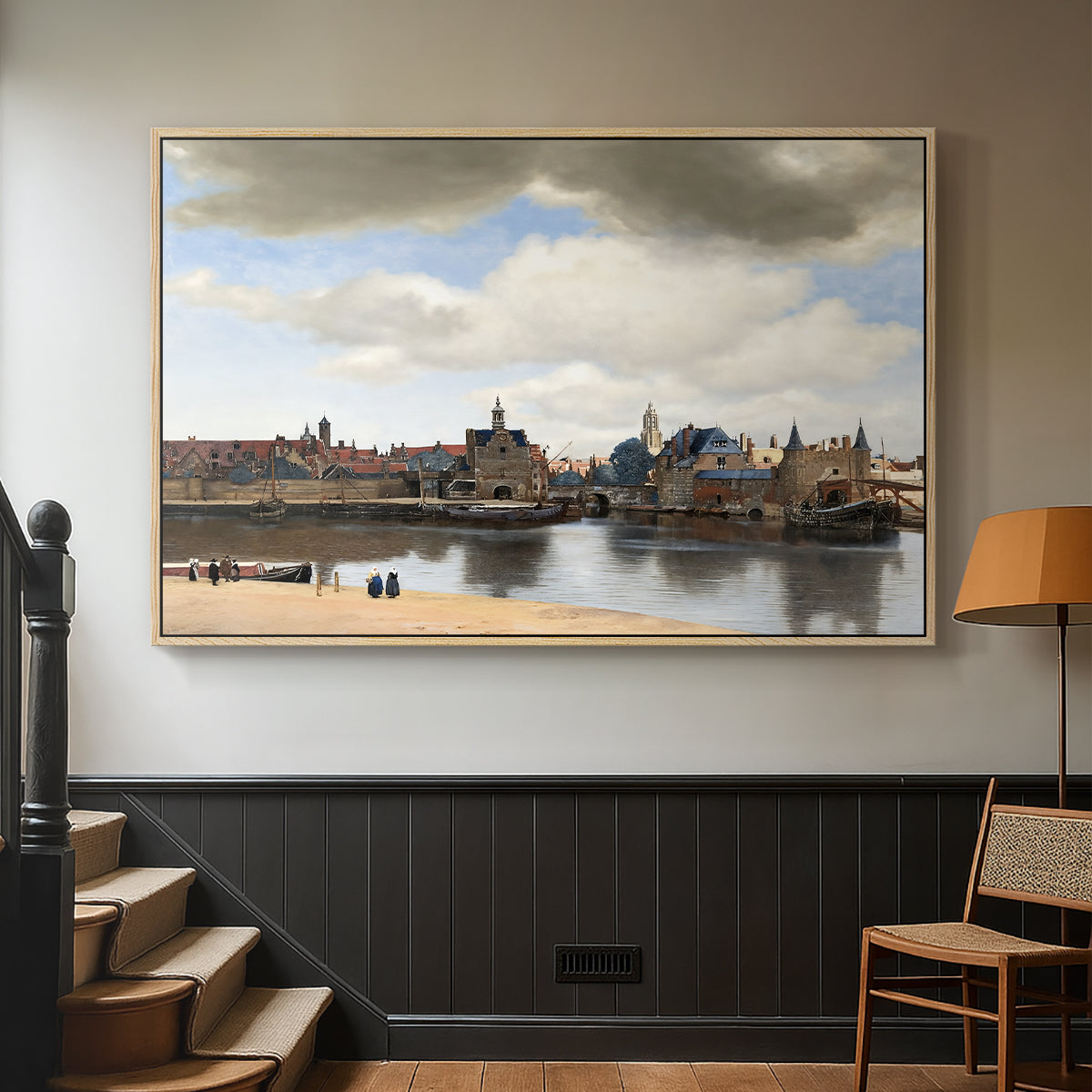 View of Delft, c. 1660-1661 - Floater Framed Canvas Print