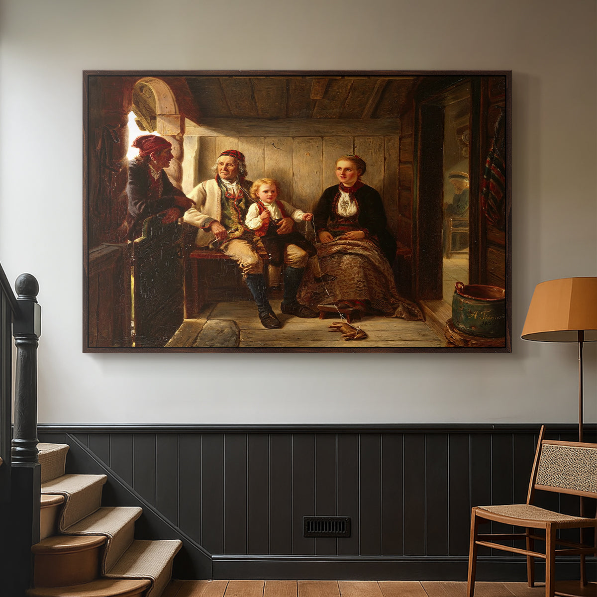 Neighbors (Naboer), 1855 - Floater Framed Canvas Print