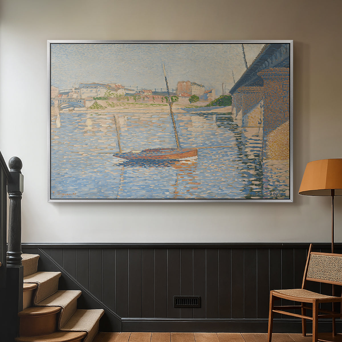 Le Clipper, Asnières, 1887 - Floater Framed Canvas Print