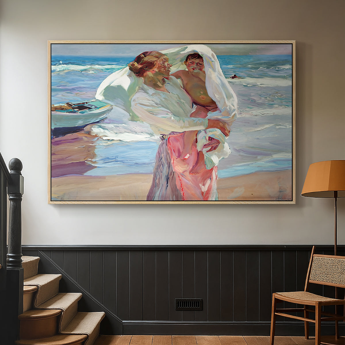 After Bathing, 1915 - Floater Framed Canvas Print