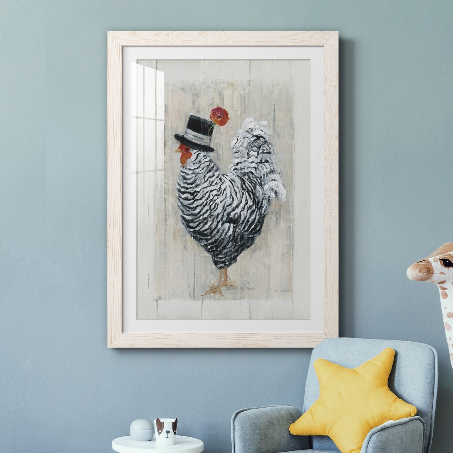 Sunday Best Rooster - Premium Framed Print - Distressed Barnwood Frame - Ready to Hang