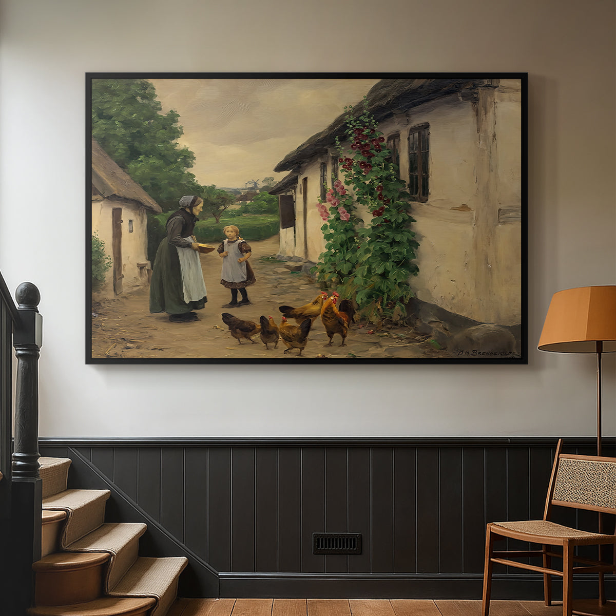 Visit to Grandmother, 1914 - Floater Framed Canvas Print
