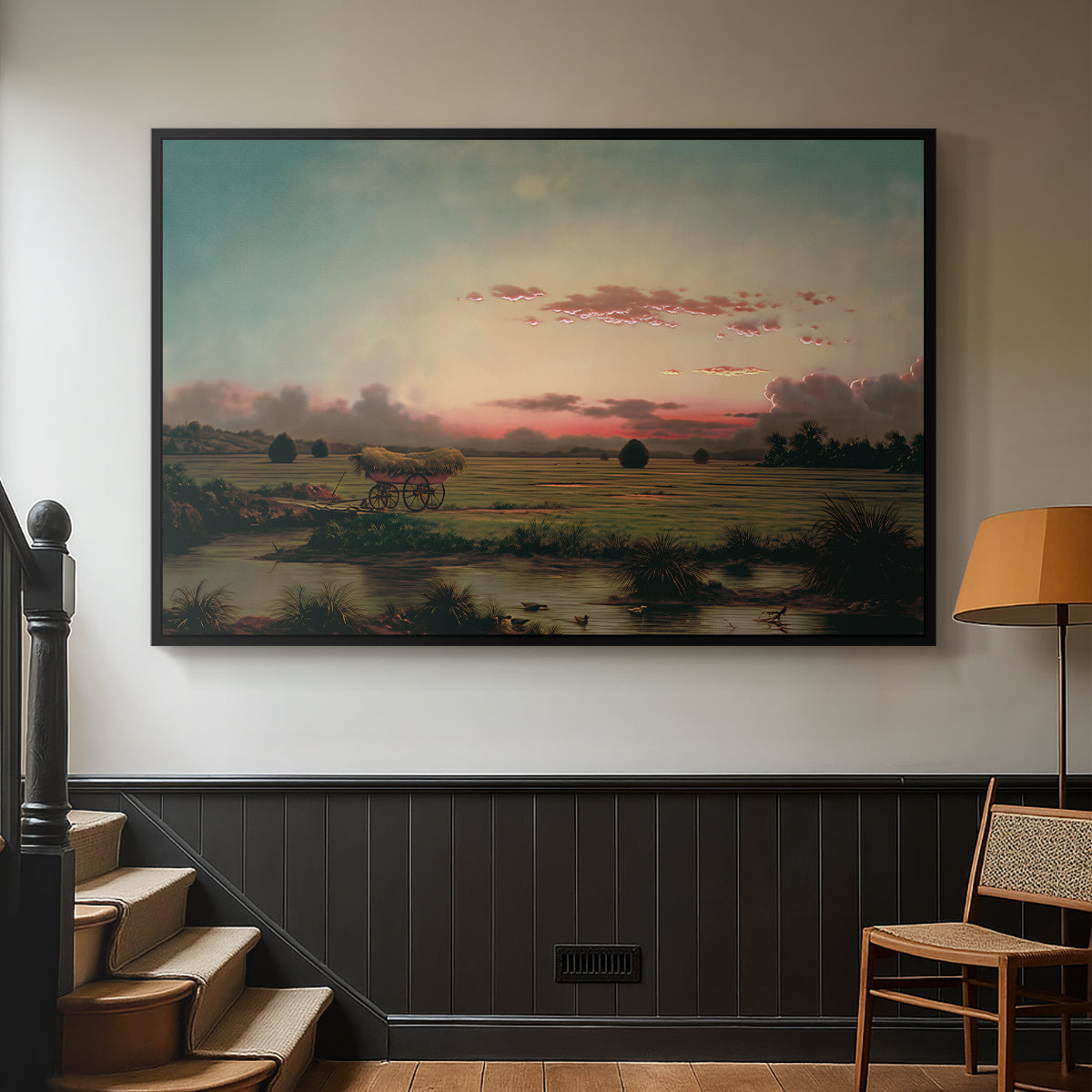 The Marshes at Rhode Island, 1866 - Floater Framed Canvas Print