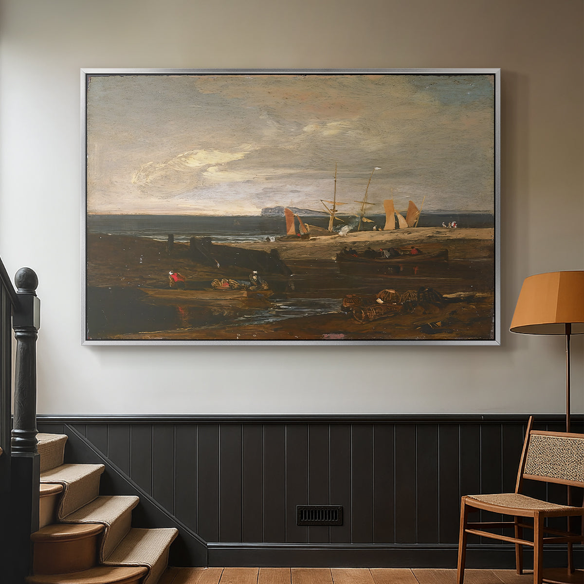 A Scene on the English Coast, c. 1798 - Floater Framed Canvas Print
