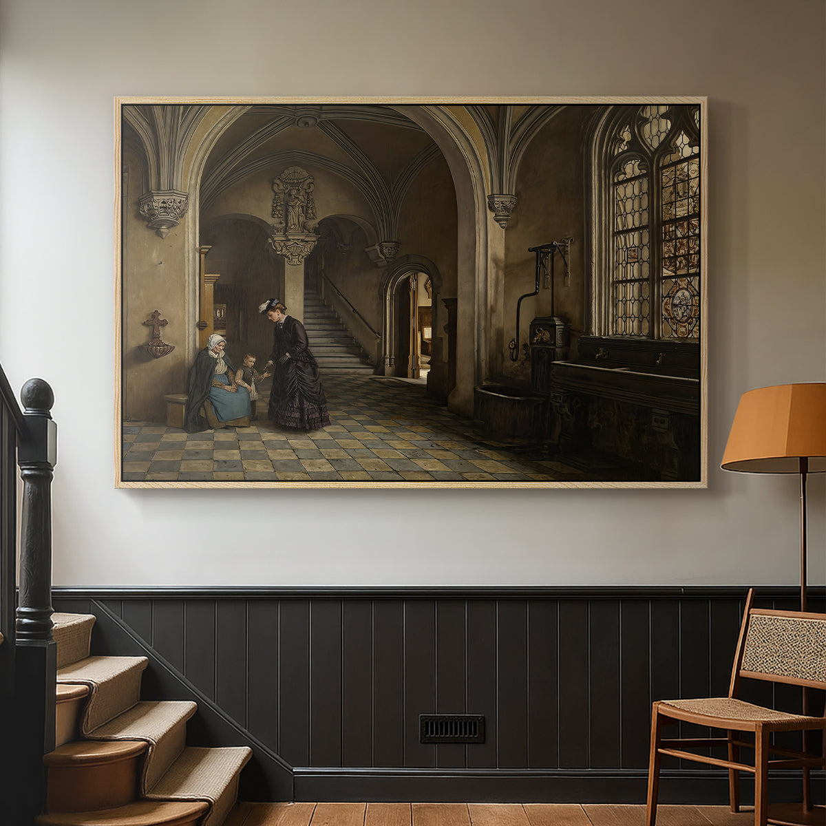 Interior of the Church of Saint Paul in Antwerp, c. 1865-1869 - Floater Framed Canvas Print