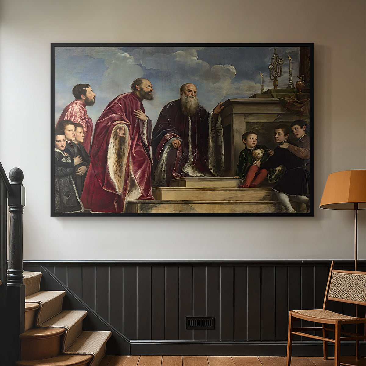 The Vendramin Family Venerating a Relic of the True Cross, c. 1540-1545 - Floater Framed Canvas Print