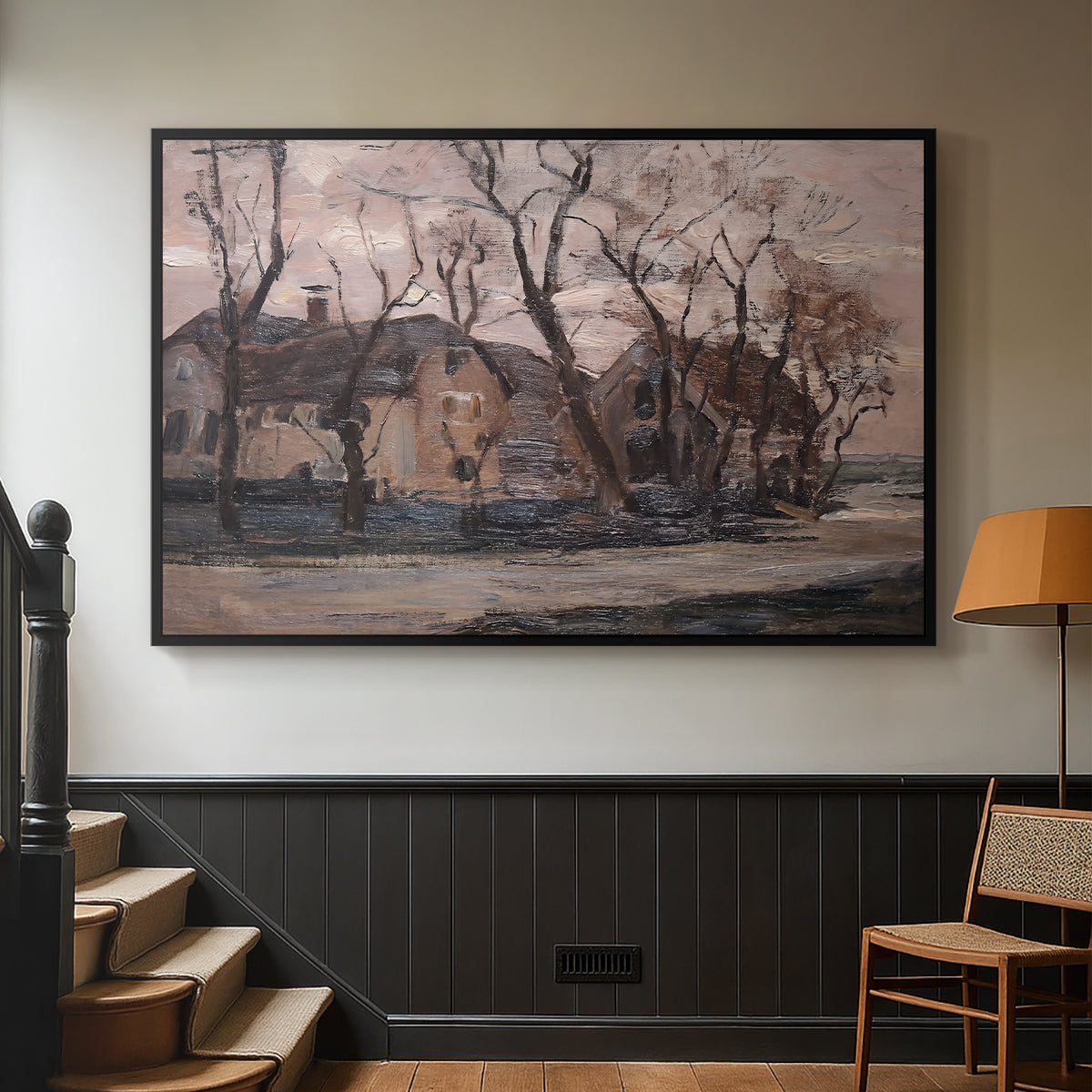 Farm near Duivendrecht in the Evening, c. 1905 - Floater Framed Canvas Print