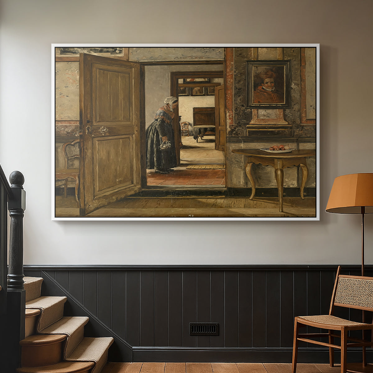Interior of the Terninck Institution in Antwerp, 1884 - Floater Framed Canvas Print