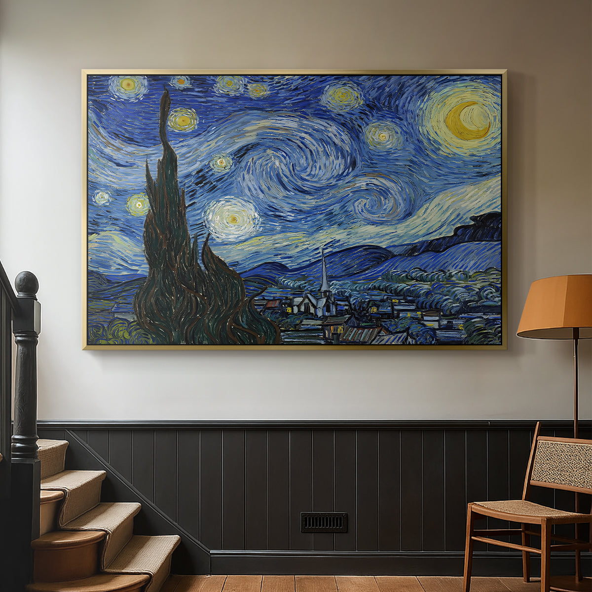 The Starry Night, 1889 - Floater Framed Canvas Print