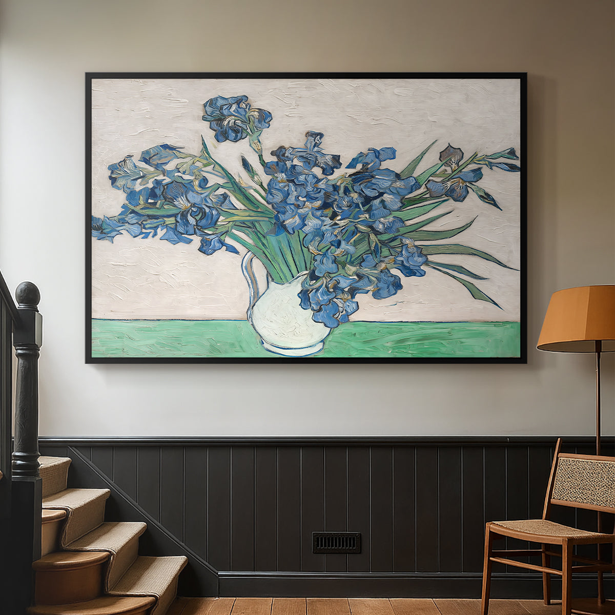 Irises, 1890 - Floater Framed Canvas Print