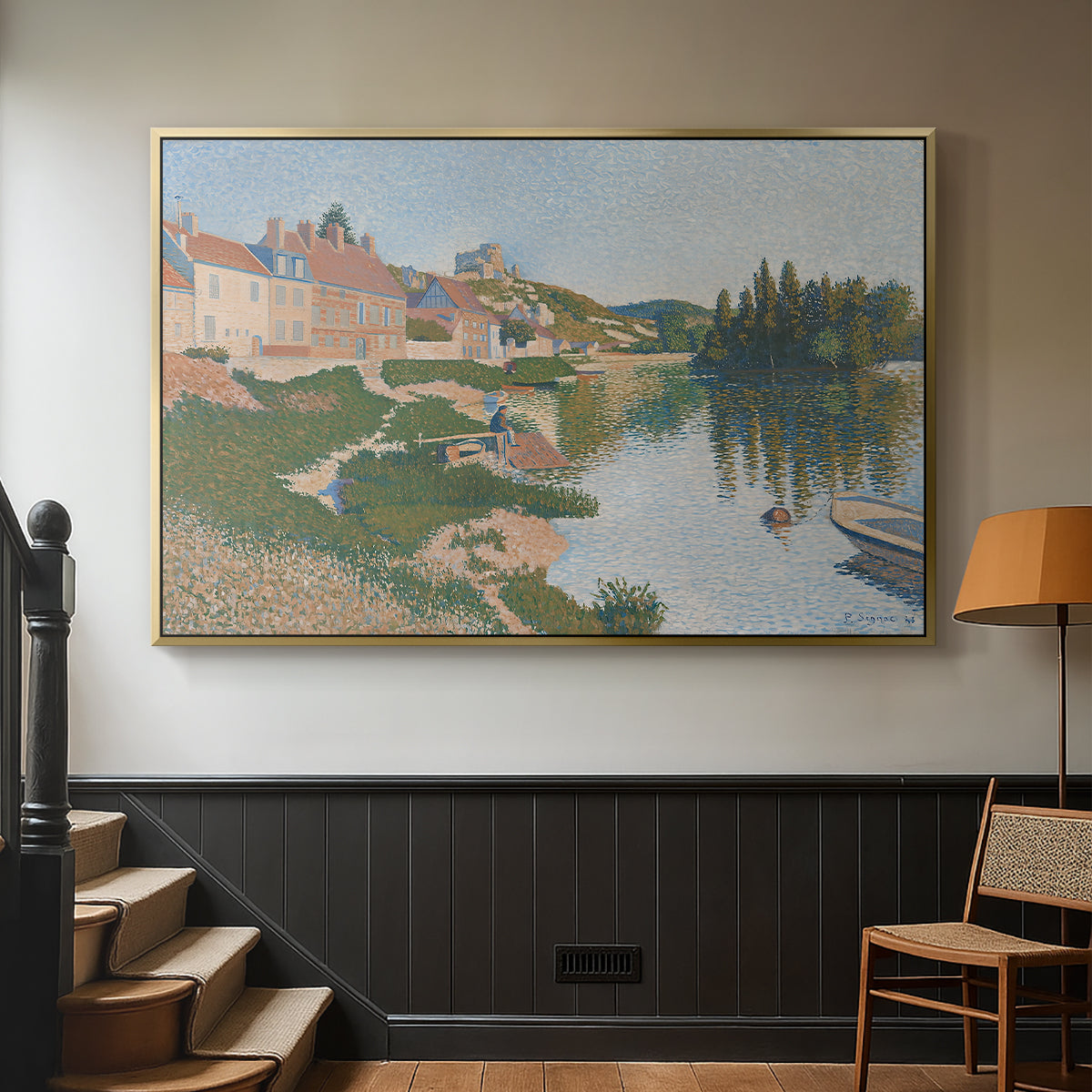 Les Andelys, Côte d'Aval, 1886 - Floater Framed Canvas Print