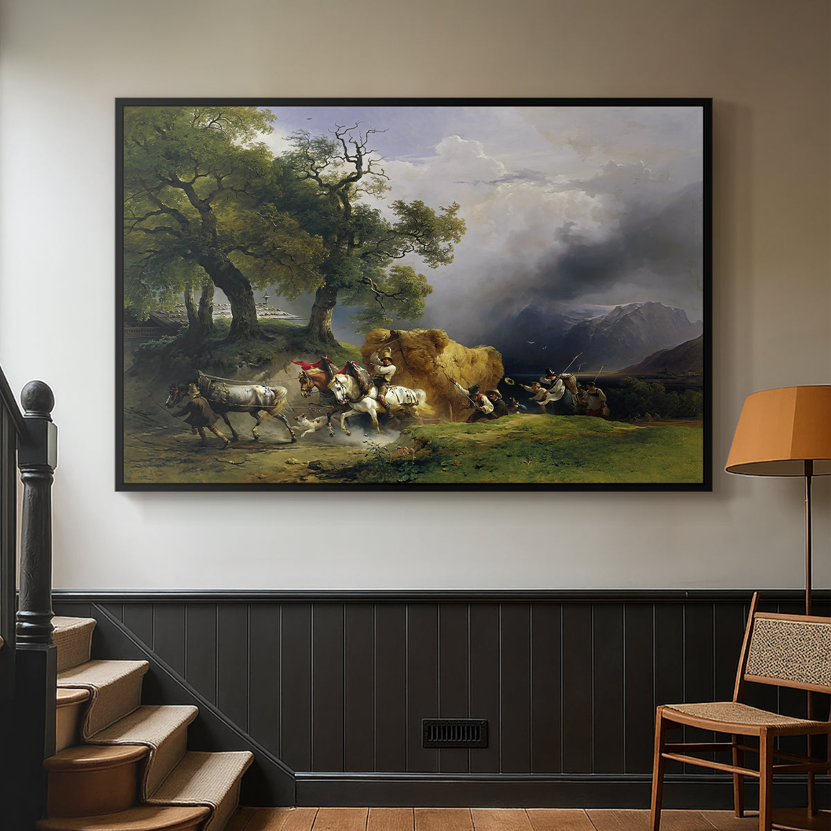The Harvest Wagon (Der Heuwagen), c. 1850 - Floater Framed Canvas Print