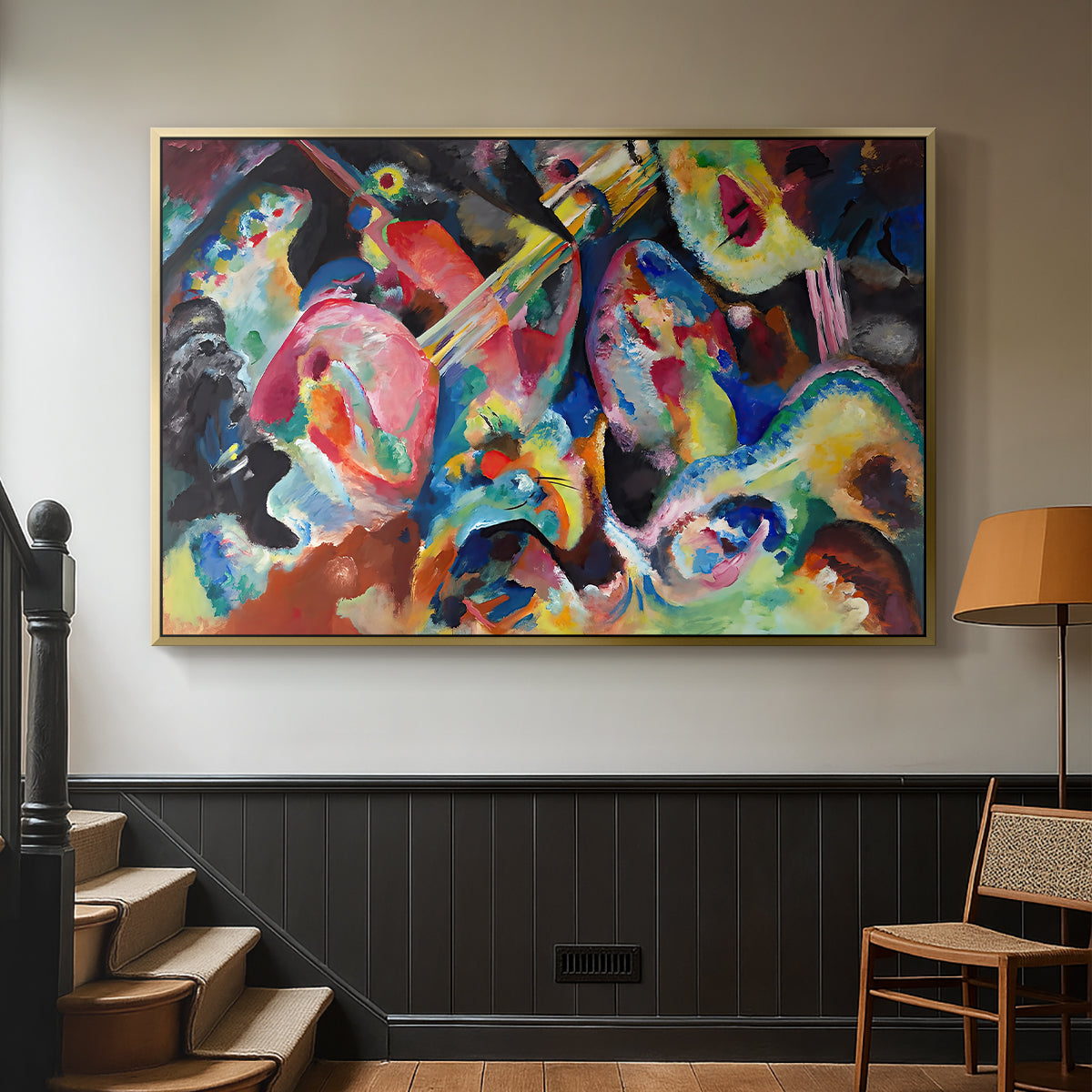 Improvisation. Deluge, 1913 - Floater Framed Canvas Print