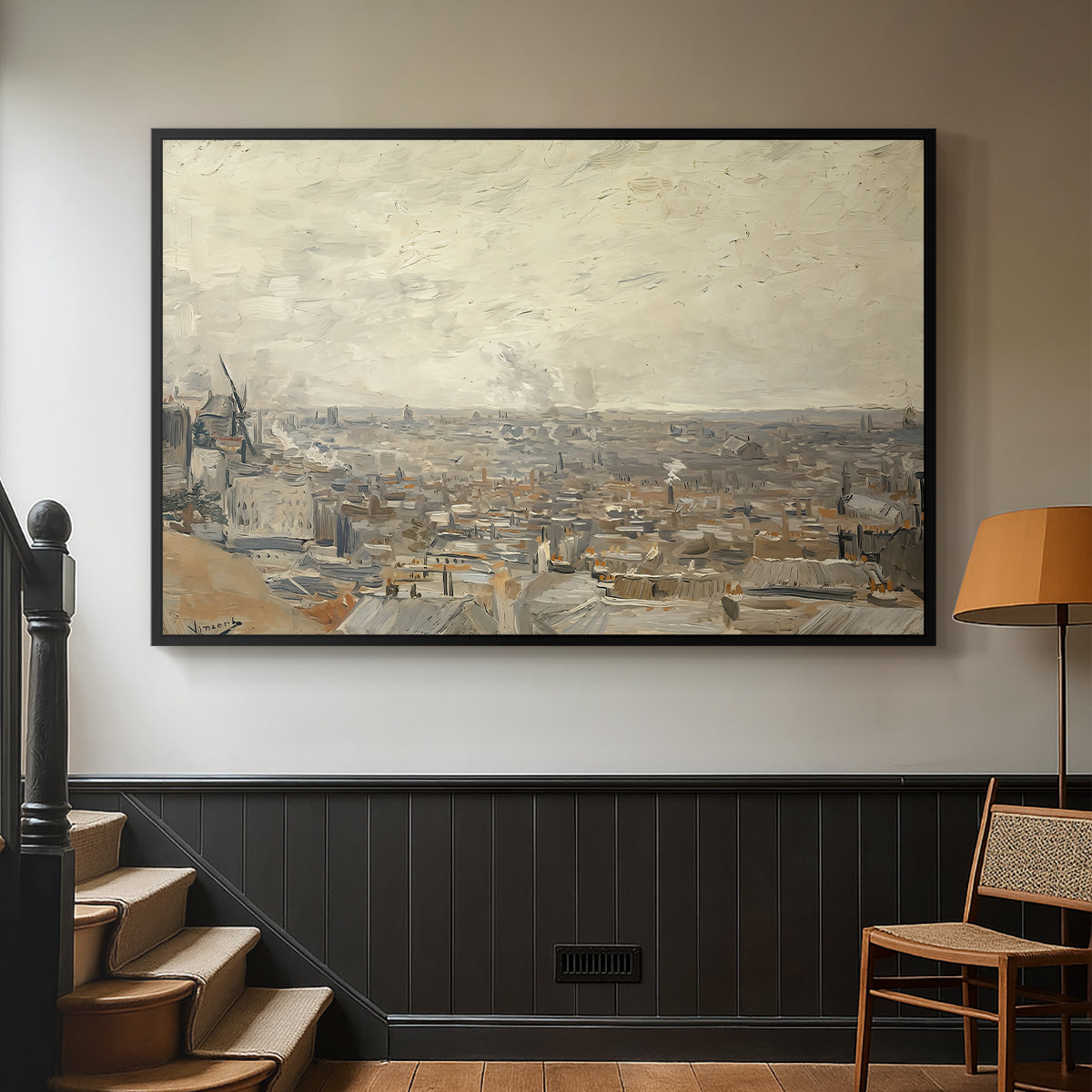 View from Montmartre, 1886 - Floater Framed Canvas Print