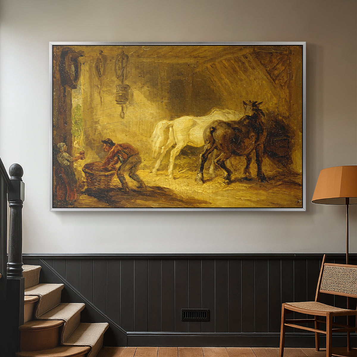 Heath Ewe and Lambs, 1810 - Floater Framed Canvas Print