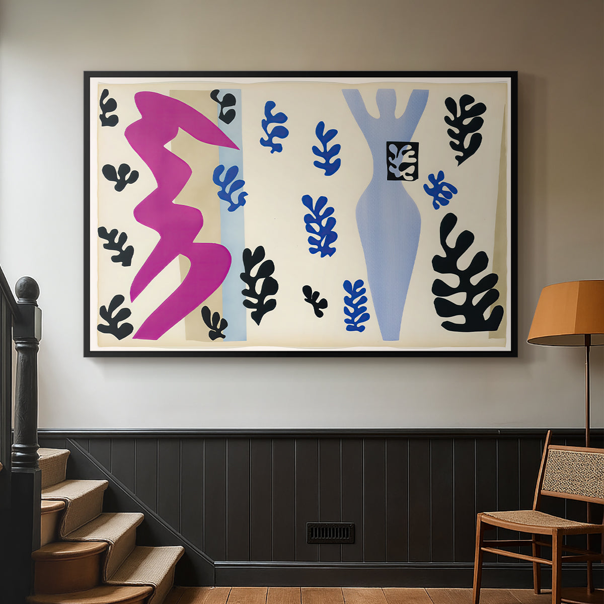 The Knife Thrower (Le lanceur de couteaux), from Jazz, 1947 - Floater Framed Canvas Print