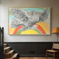 Flying Dove with Rainbow (Colombe volant à l'Arc-en-ciel), 1952 - Floater Framed Canvas Print