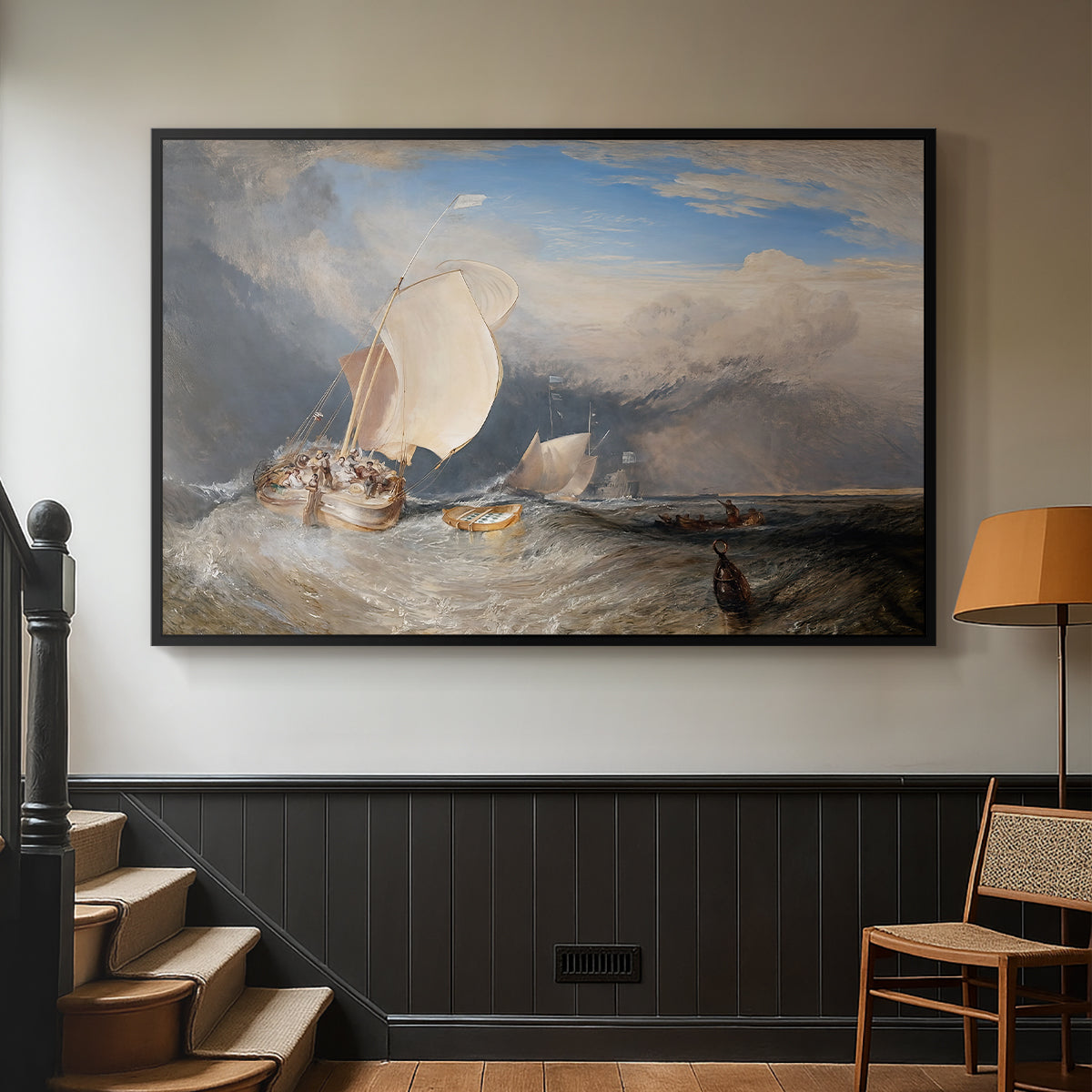 Fishing Boats with Hucksters Bargaining for Fish, 1837-1838 - Floater Framed Canvas Print