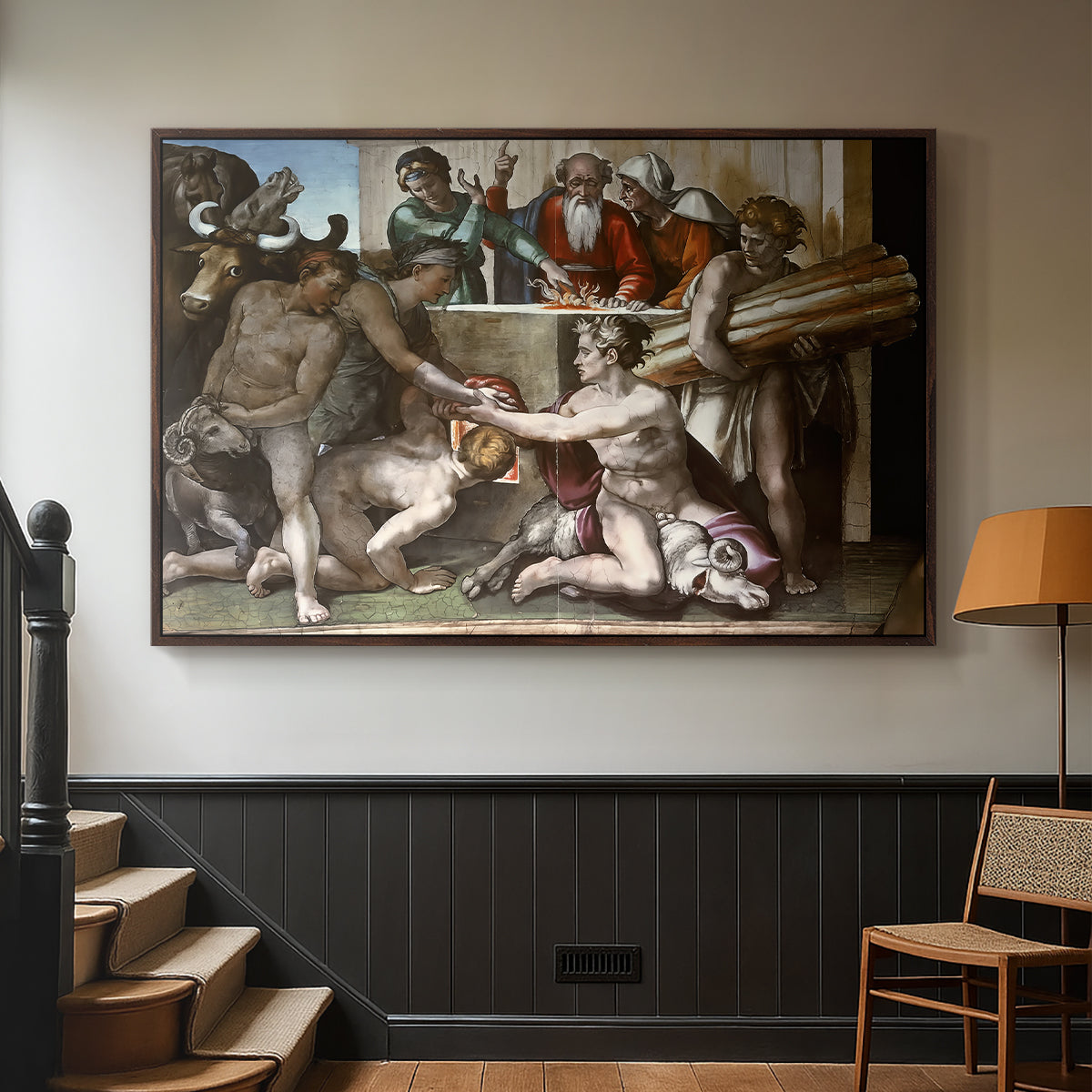 The Sacrifice of Noah (Sistine Chapel), 1509 - Floater Framed Canvas Print