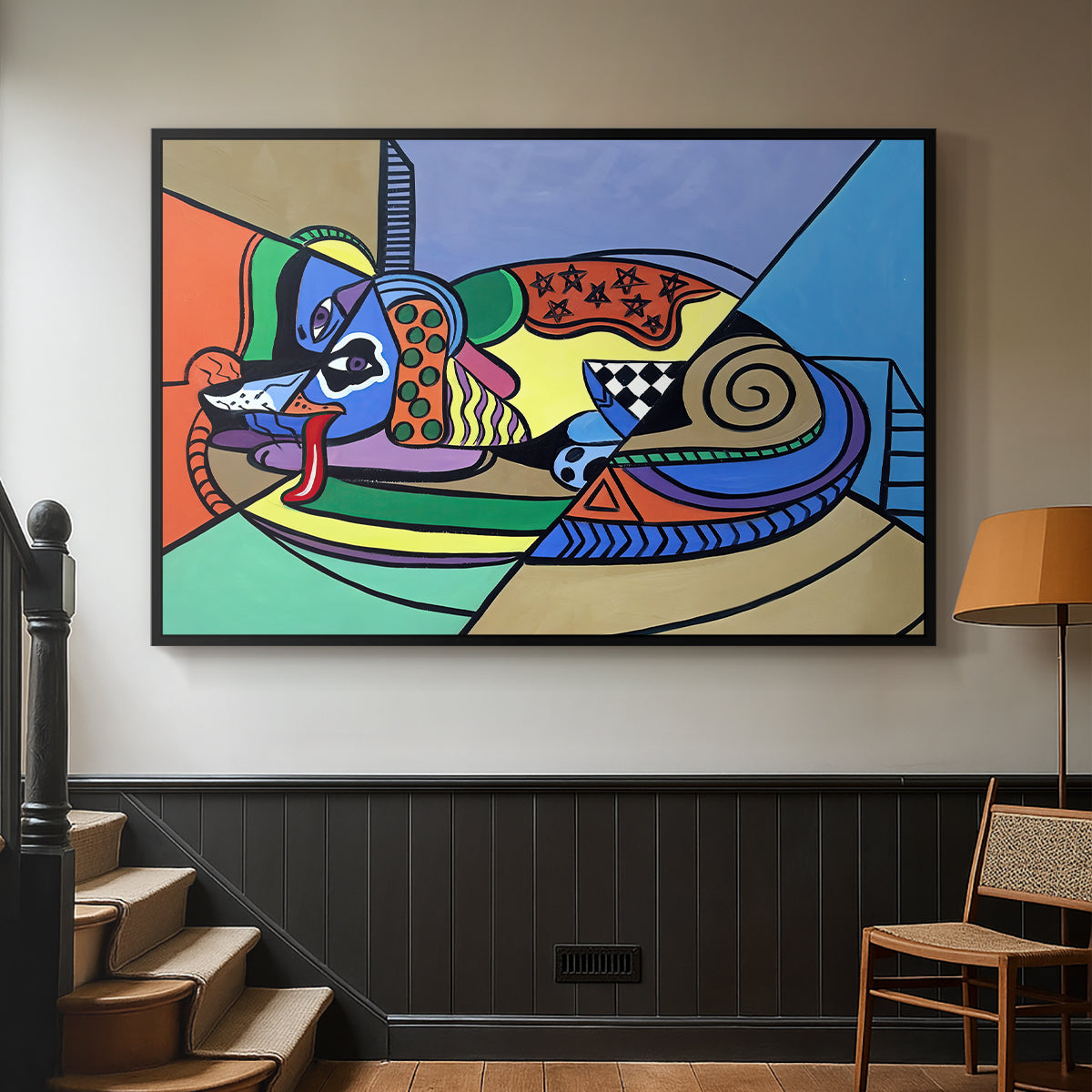 A Dog Named Picasso - Floater Framed Canvas Print