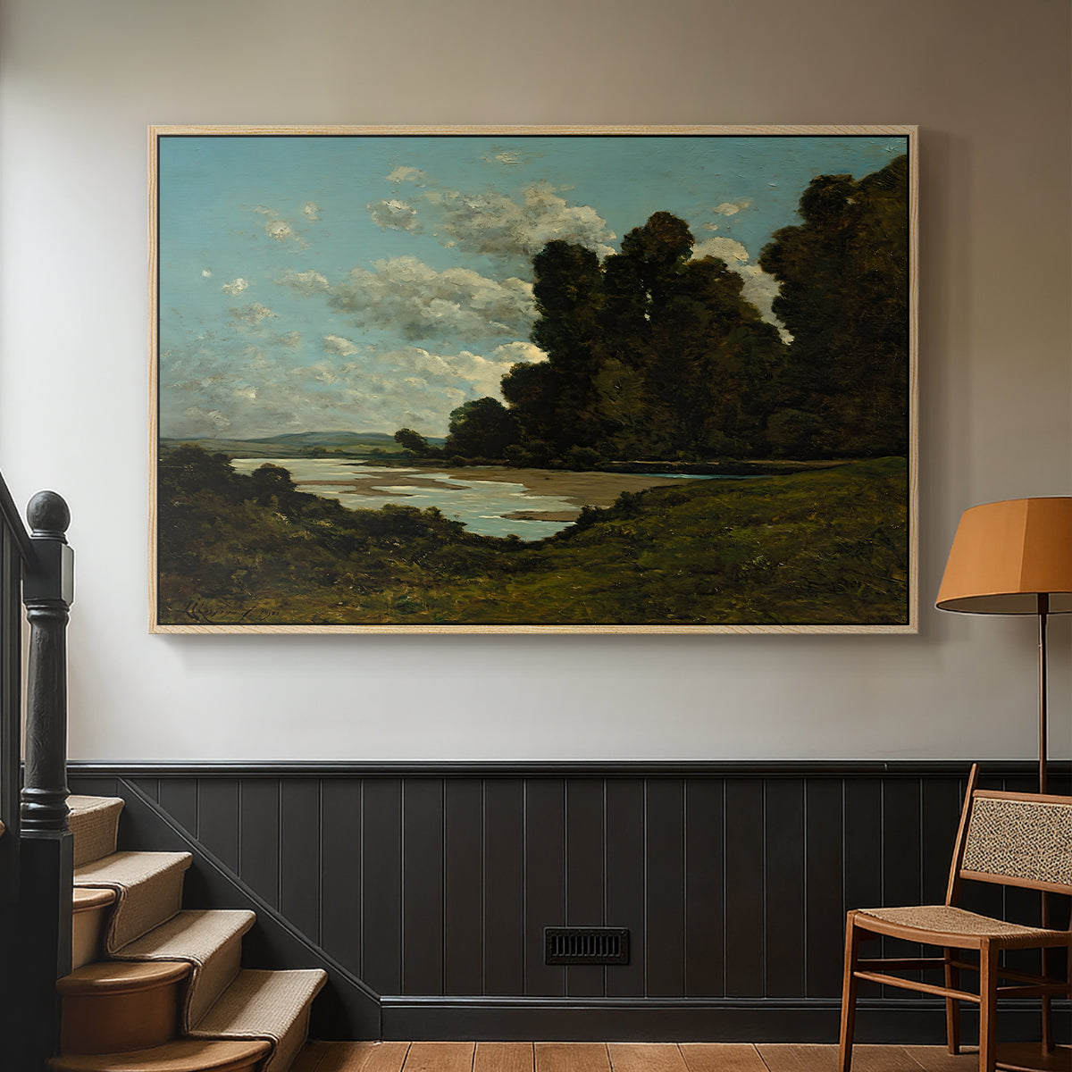 The River Loire at Nevers, 1901 - Floater Framed Canvas Print