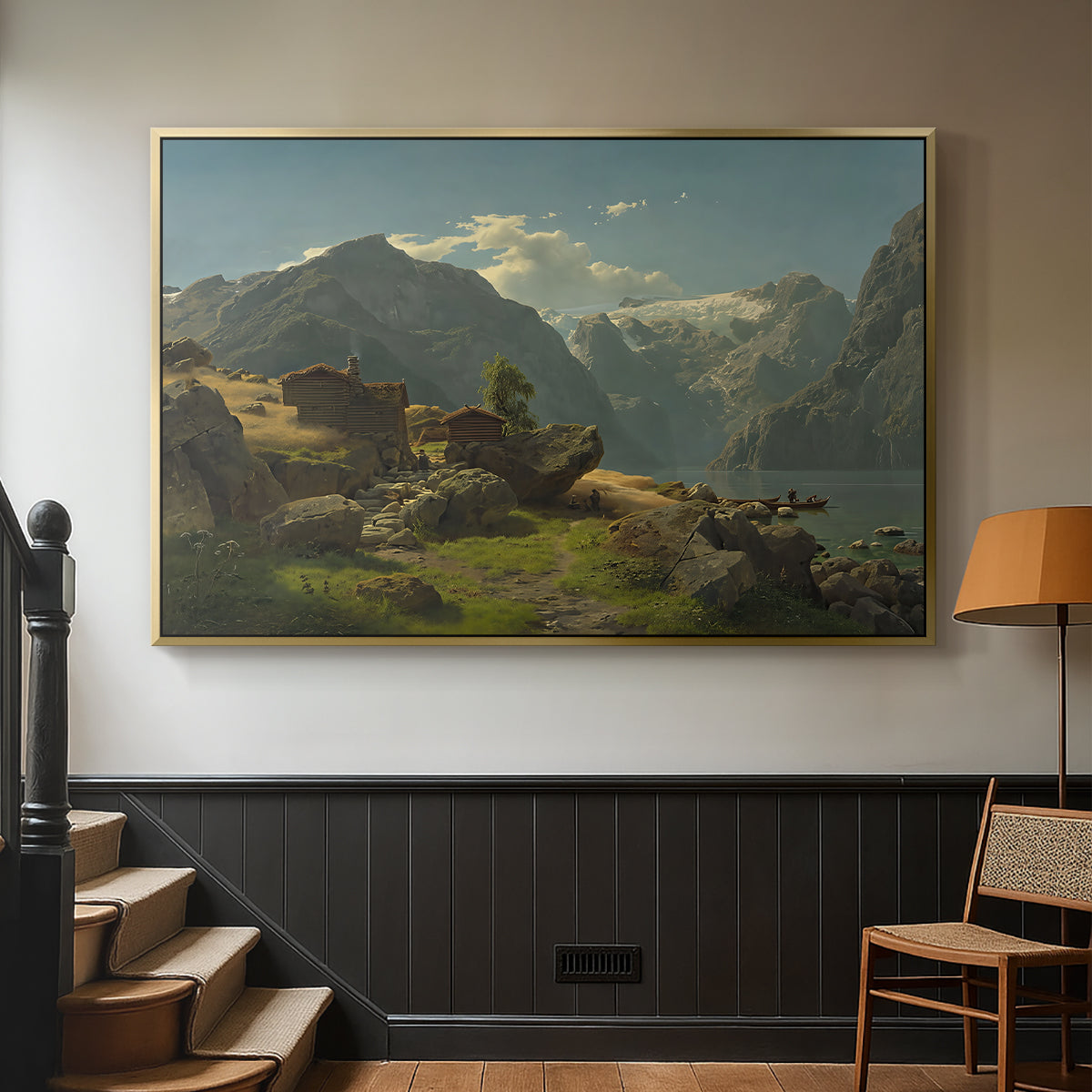 Balestrand, 1848 - Floater Framed Canvas Print